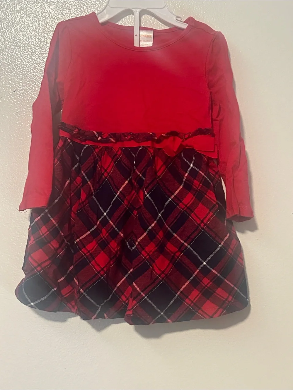 Gymboree Red Plaid Long-Sleeve Holiday Dress